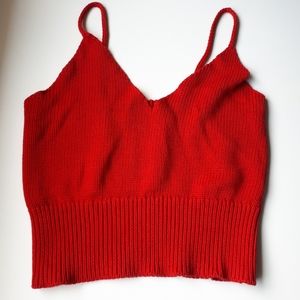💣2 for 20 Brandy Melville red knit crop top